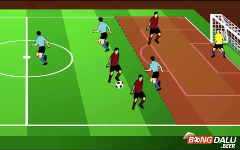 Cầu thủ trong ô đỏ đang ở thế việt vị