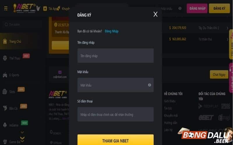Hướng dẫn anh em cách đăng ký tài khoản tại Nbet